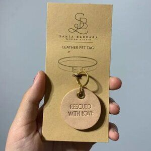 vintag Santa Barbara design studio “rescued with love” leather pet tag Nordstrom
